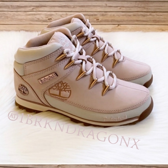NWT BABY PINK TIMBERLAND EURO Pink White Gold Gorgeous Rare Tims - Picture 3 of 16